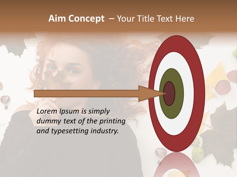 Attractive Smile Redhead PowerPoint Template