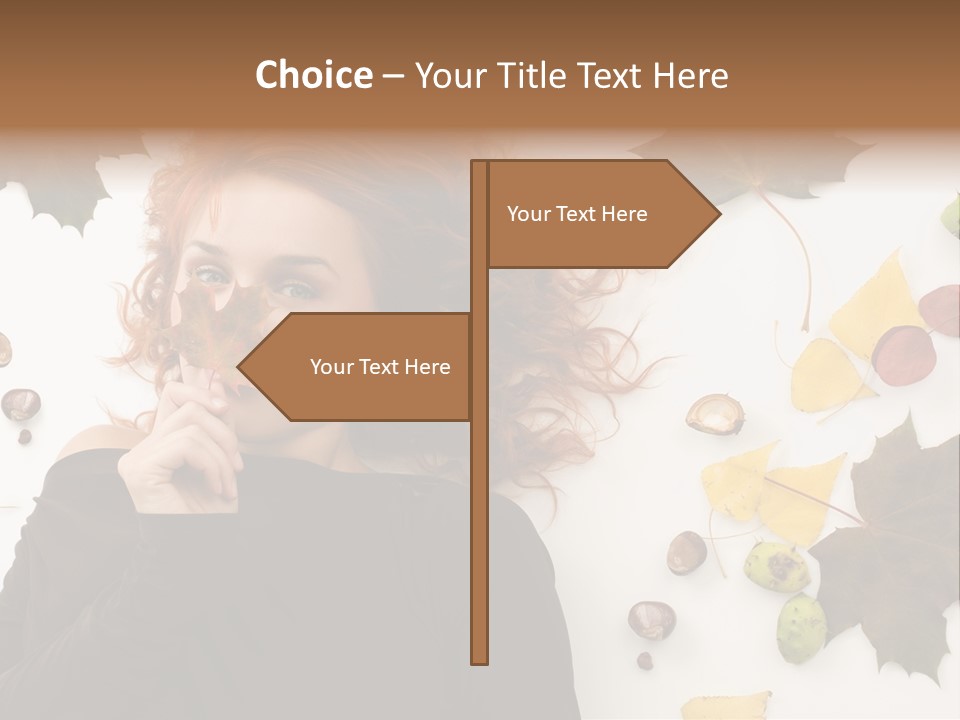 Attractive Smile Redhead PowerPoint Template