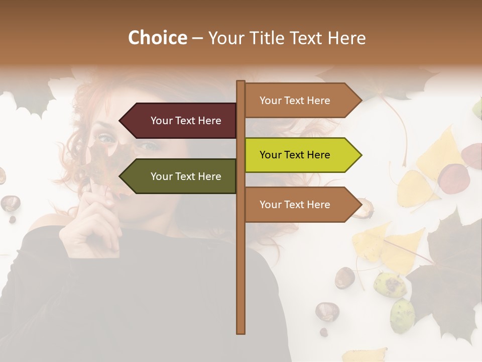 Attractive Smile Redhead PowerPoint Template