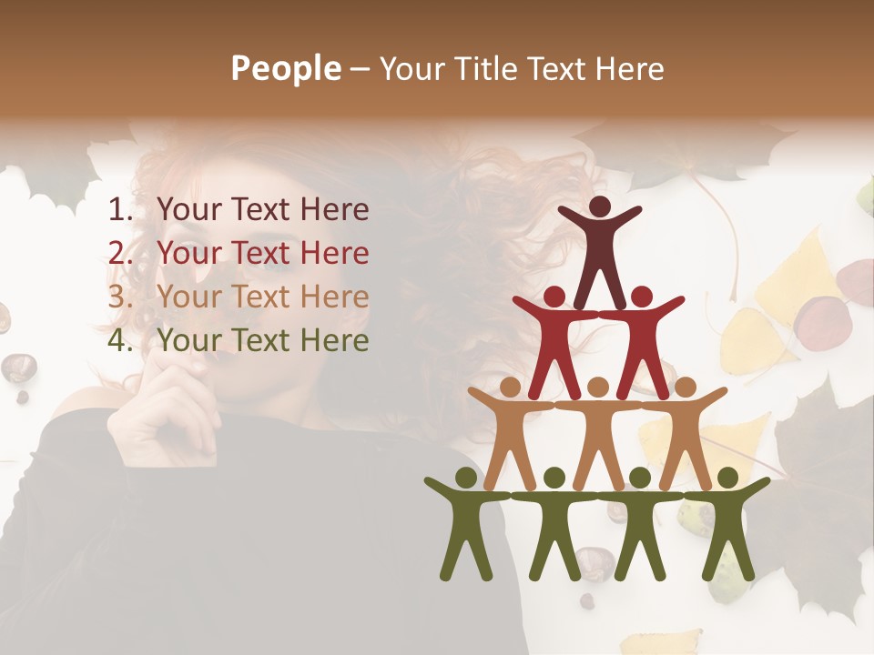 Attractive Smile Redhead PowerPoint Template