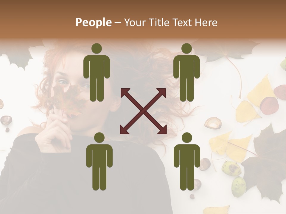 Attractive Smile Redhead PowerPoint Template