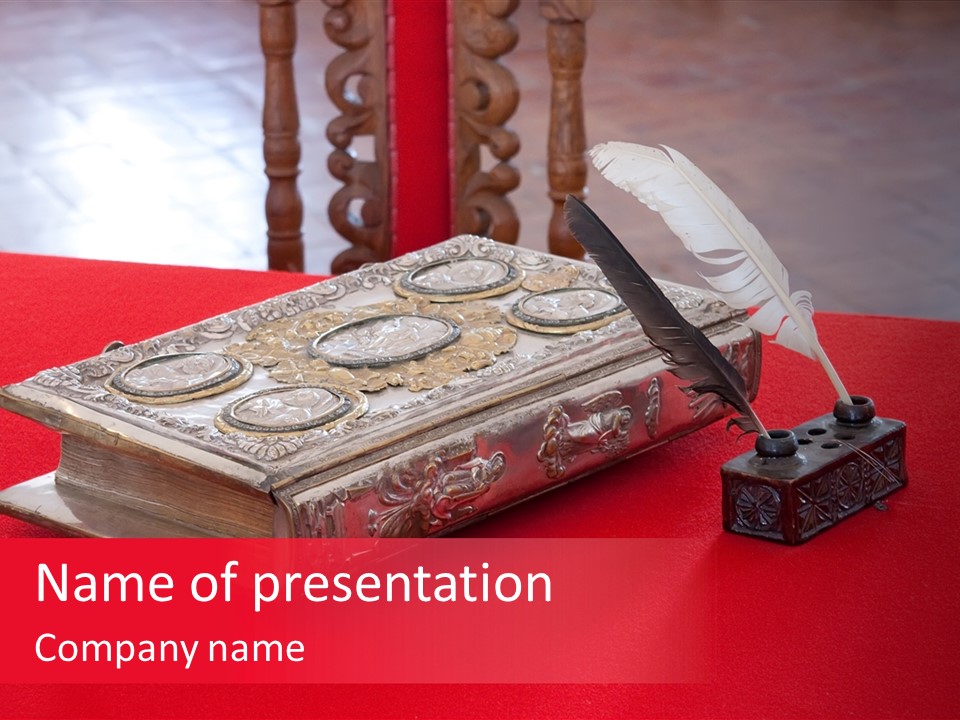 Relict Literature Red PowerPoint Template