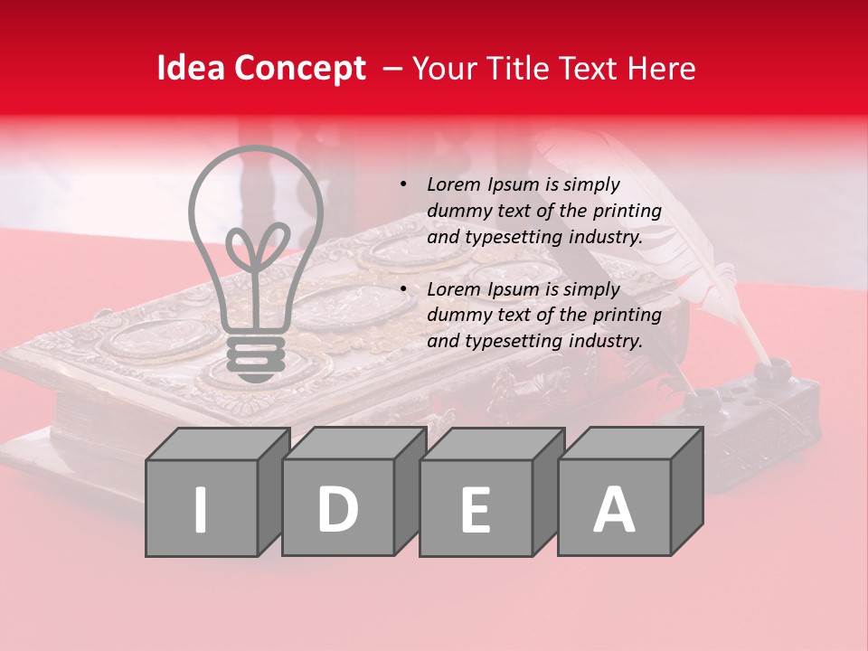 Relict Literature Red PowerPoint Template
