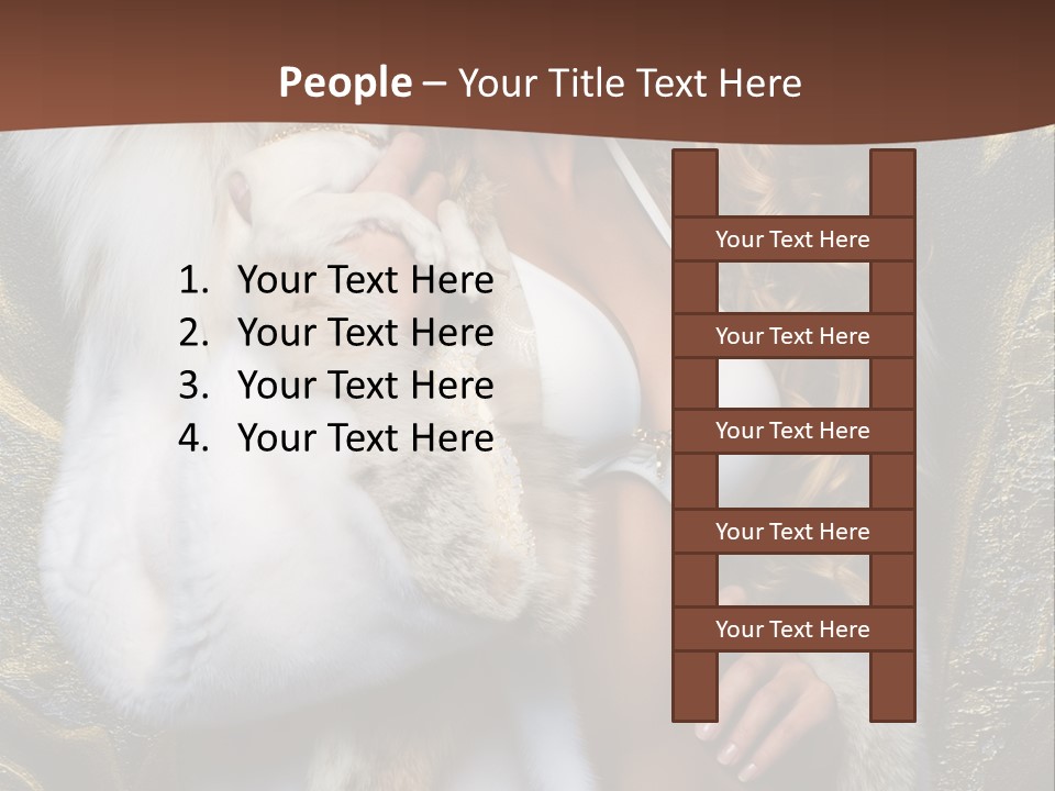 Woman In Fur Coat PowerPoint Template