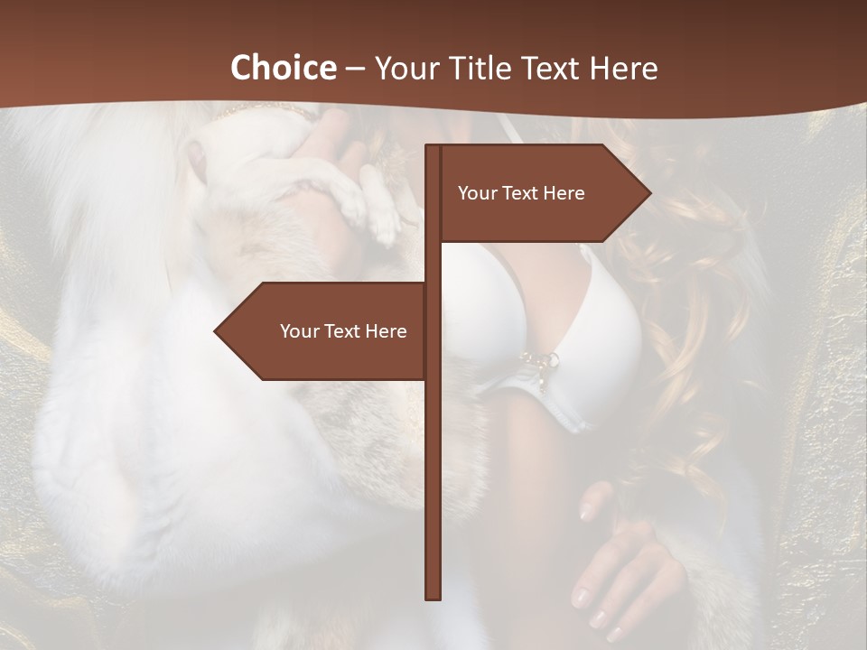 Woman In Fur Coat PowerPoint Template
