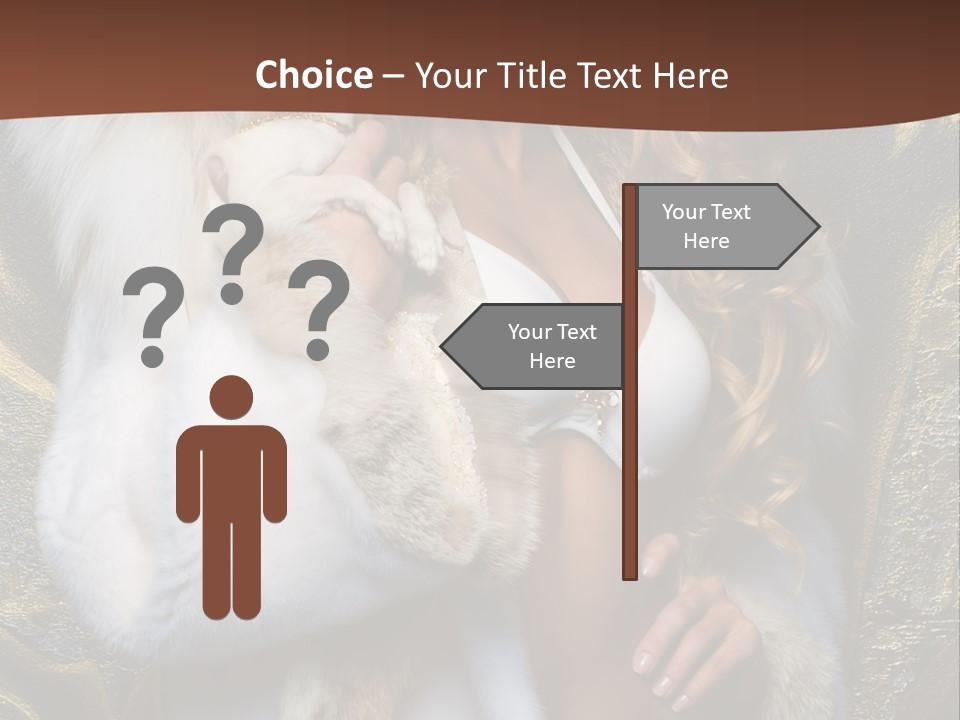 Woman In Fur Coat PowerPoint Template