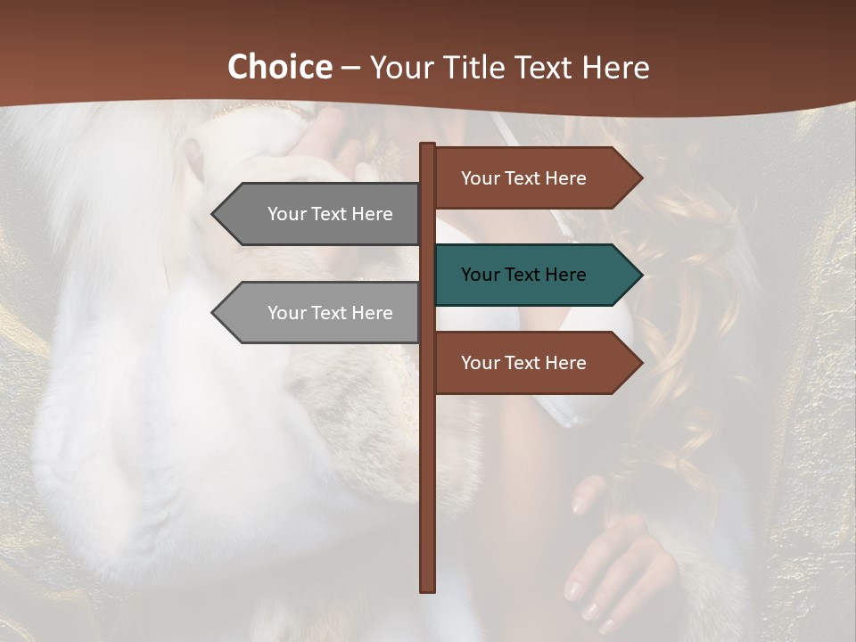 Woman In Fur Coat PowerPoint Template