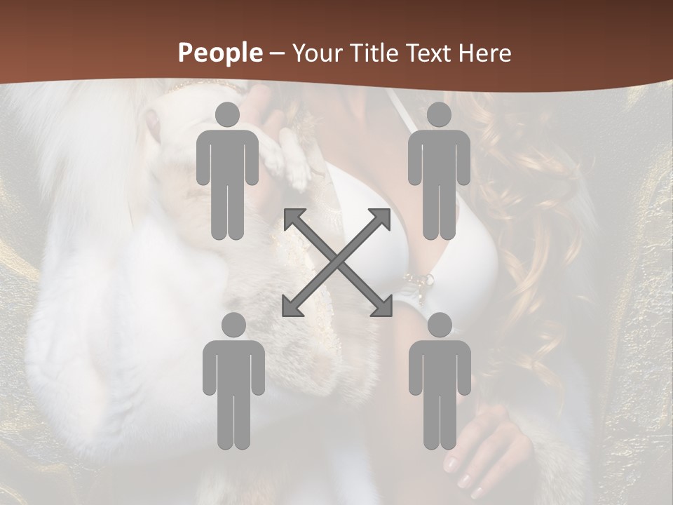 Woman In Fur Coat PowerPoint Template