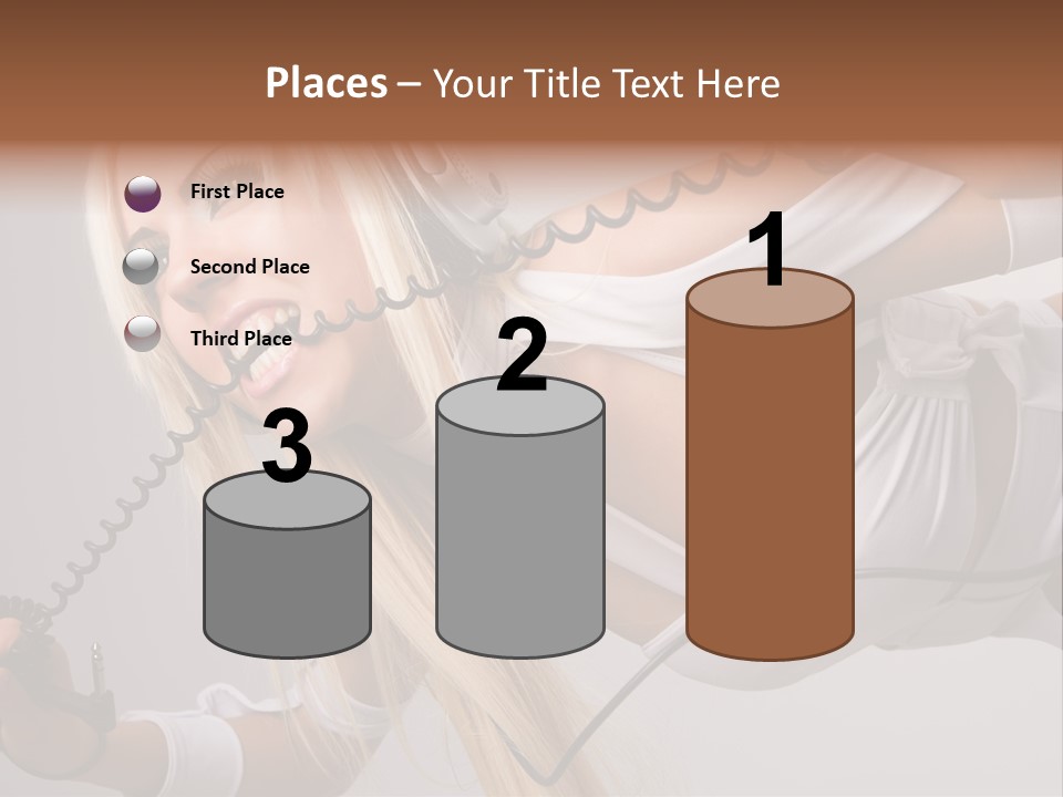 Girl Headphones PowerPoint Template