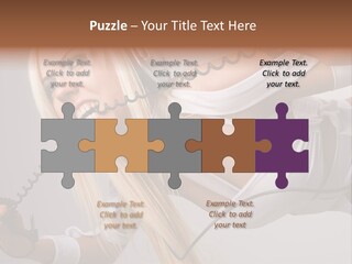 Girl Headphones PowerPoint Template