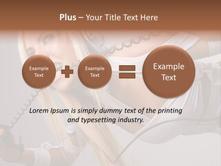 Girl Headphones PowerPoint Template