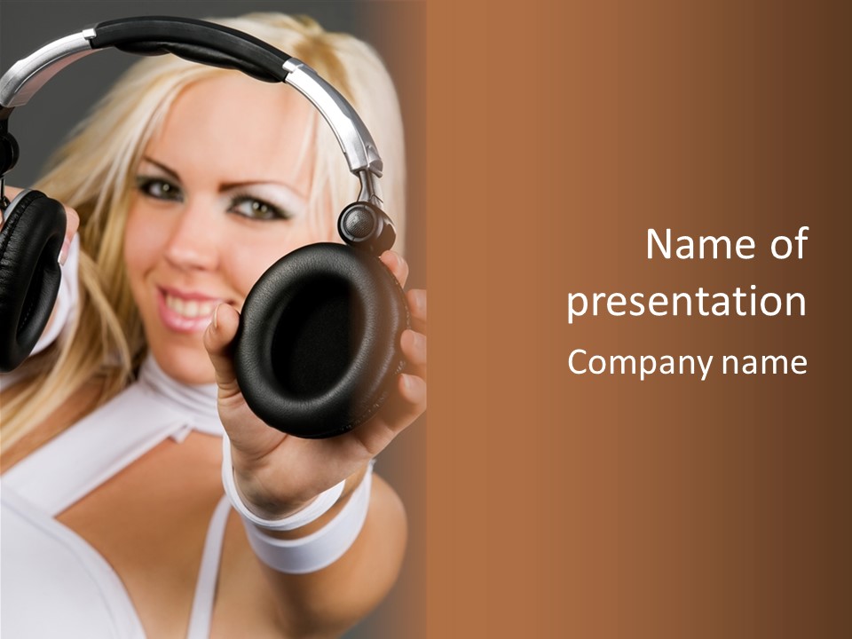 Disco Headphones Body PowerPoint Template