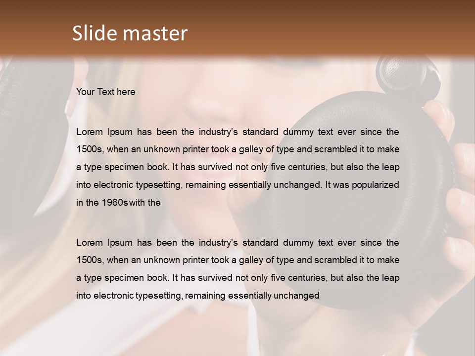 Disco Headphones Body PowerPoint Template