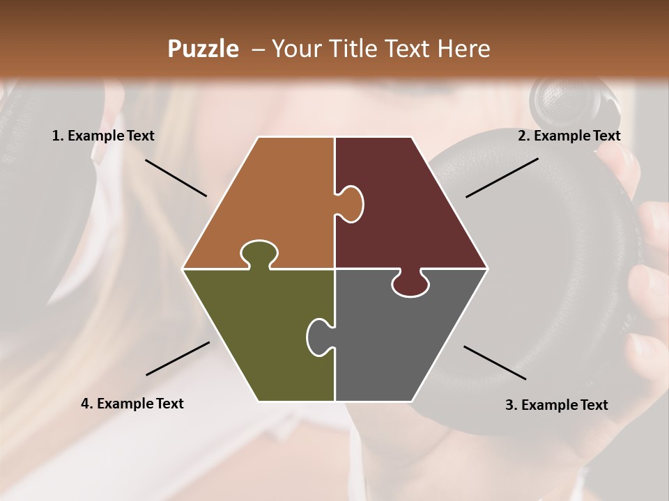 Disco Headphones Body PowerPoint Template