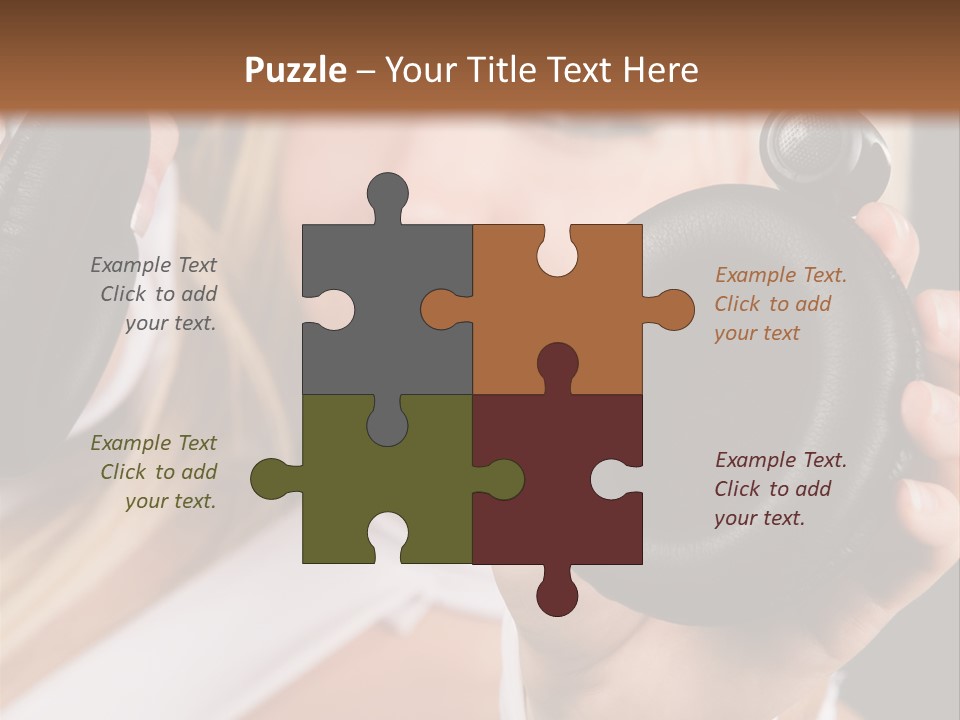 Disco Headphones Body PowerPoint Template