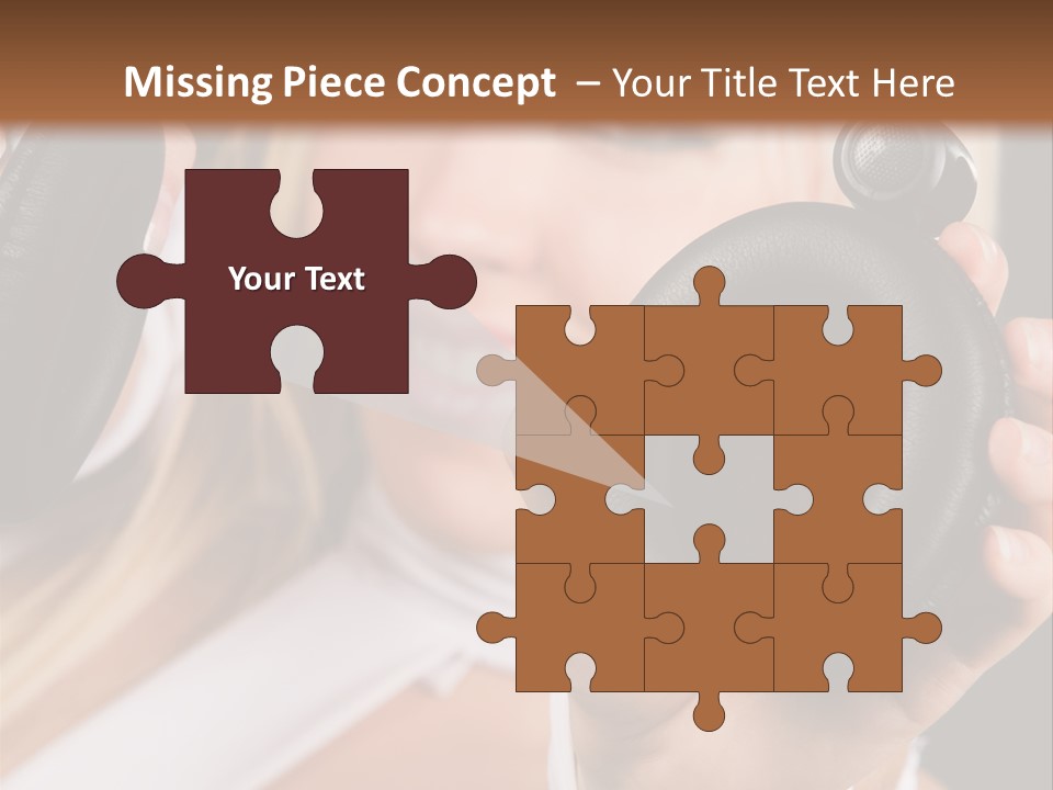 Disco Headphones Body PowerPoint Template