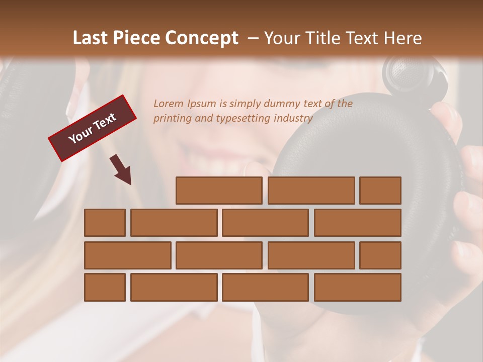 Disco Headphones Body PowerPoint Template