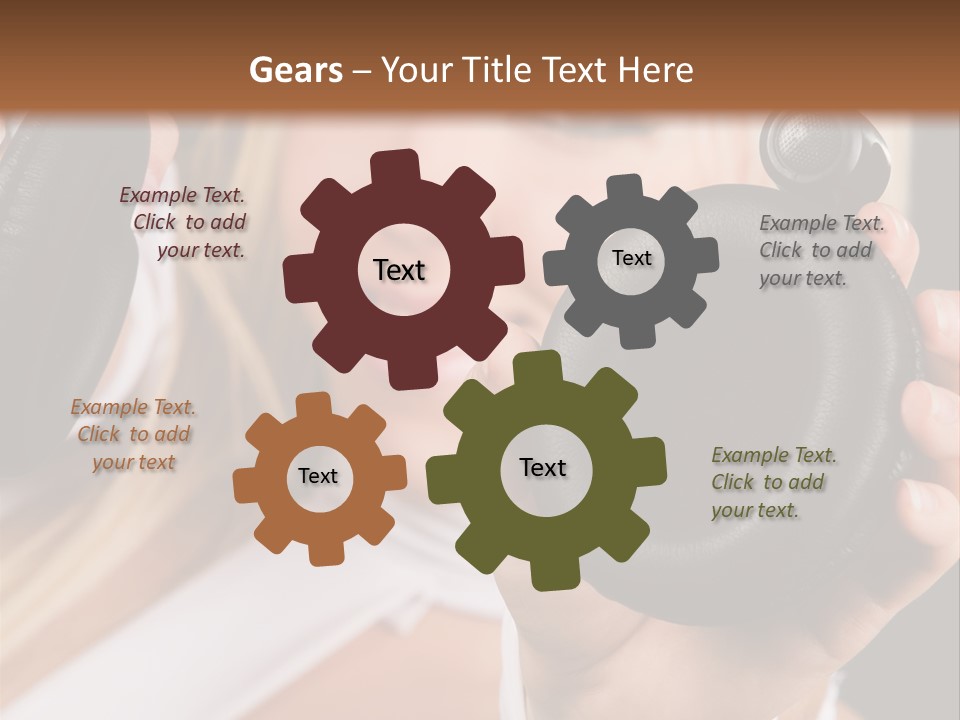 Disco Headphones Body PowerPoint Template