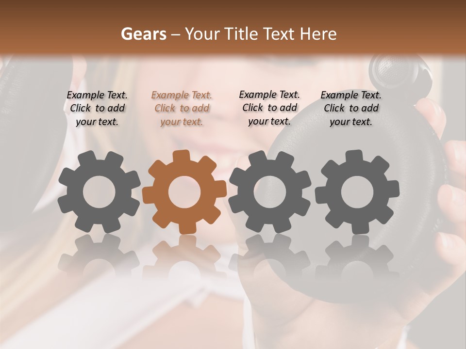 Disco Headphones Body PowerPoint Template