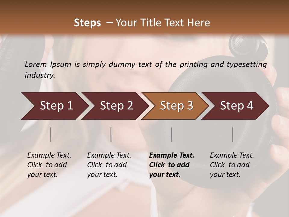 Disco Headphones Body PowerPoint Template