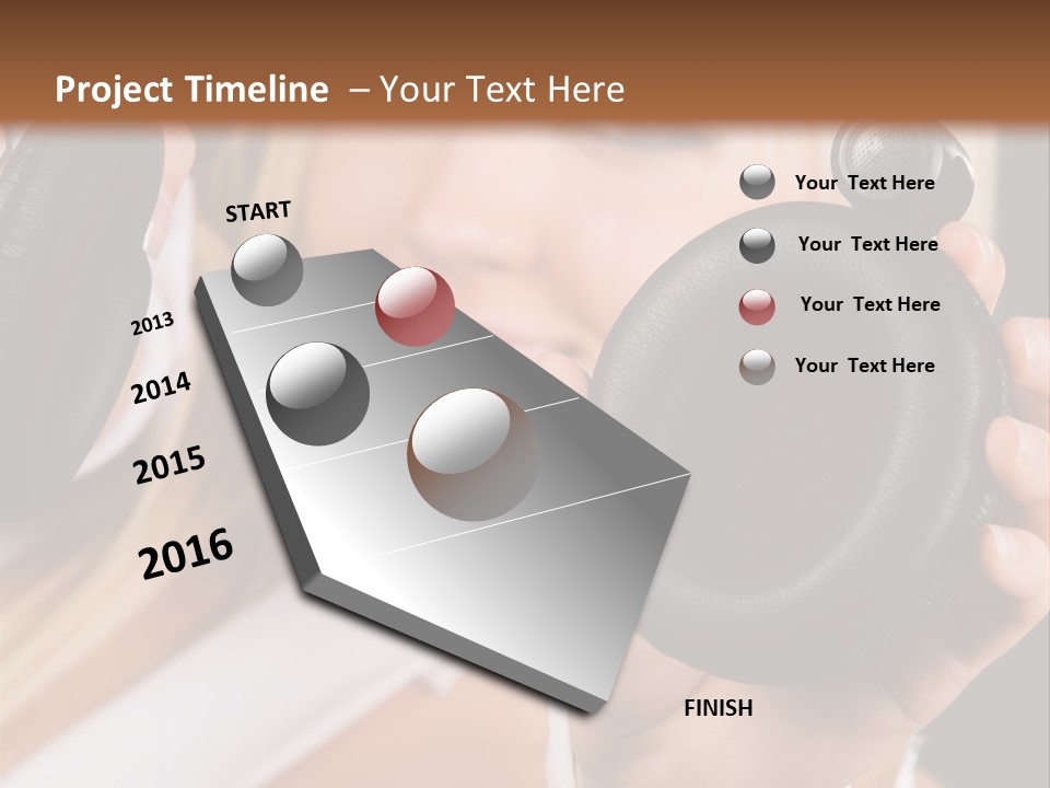 Disco Headphones Body PowerPoint Template