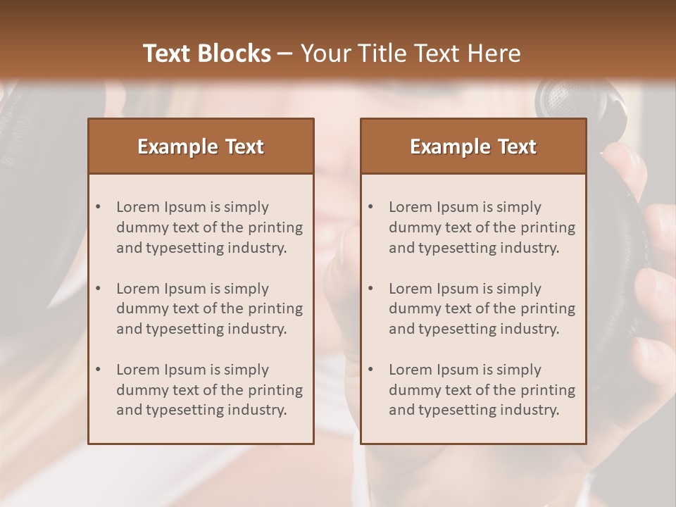 Disco Headphones Body PowerPoint Template