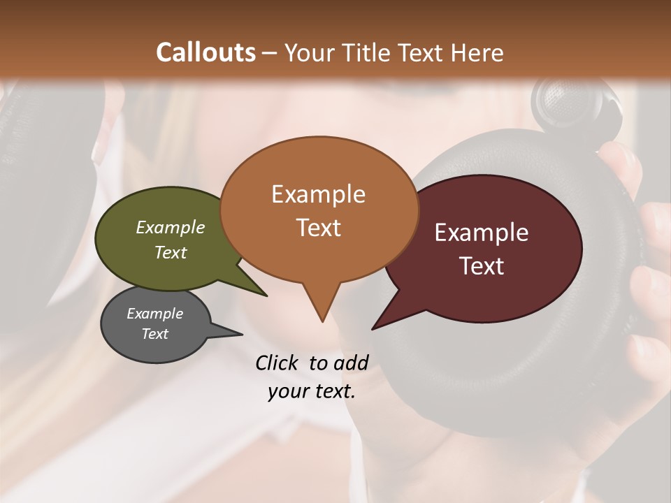 Disco Headphones Body PowerPoint Template