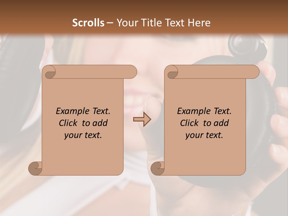Disco Headphones Body PowerPoint Template