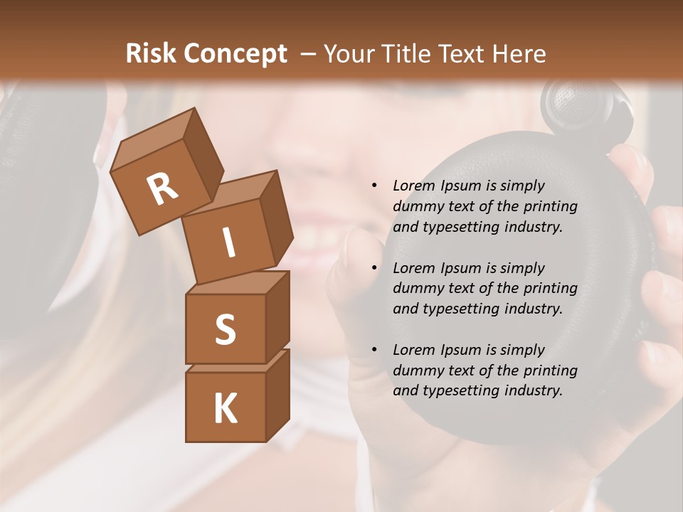 Disco Headphones Body PowerPoint Template