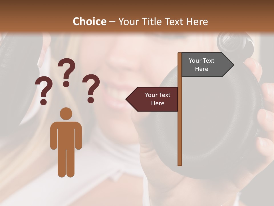 Disco Headphones Body PowerPoint Template