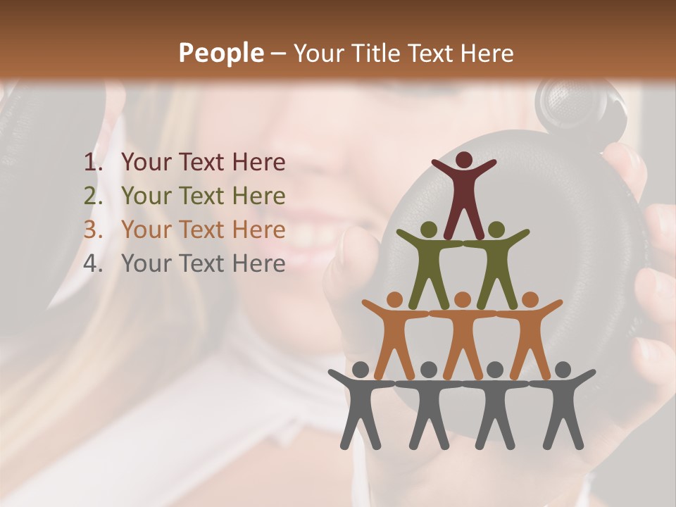 Disco Headphones Body PowerPoint Template