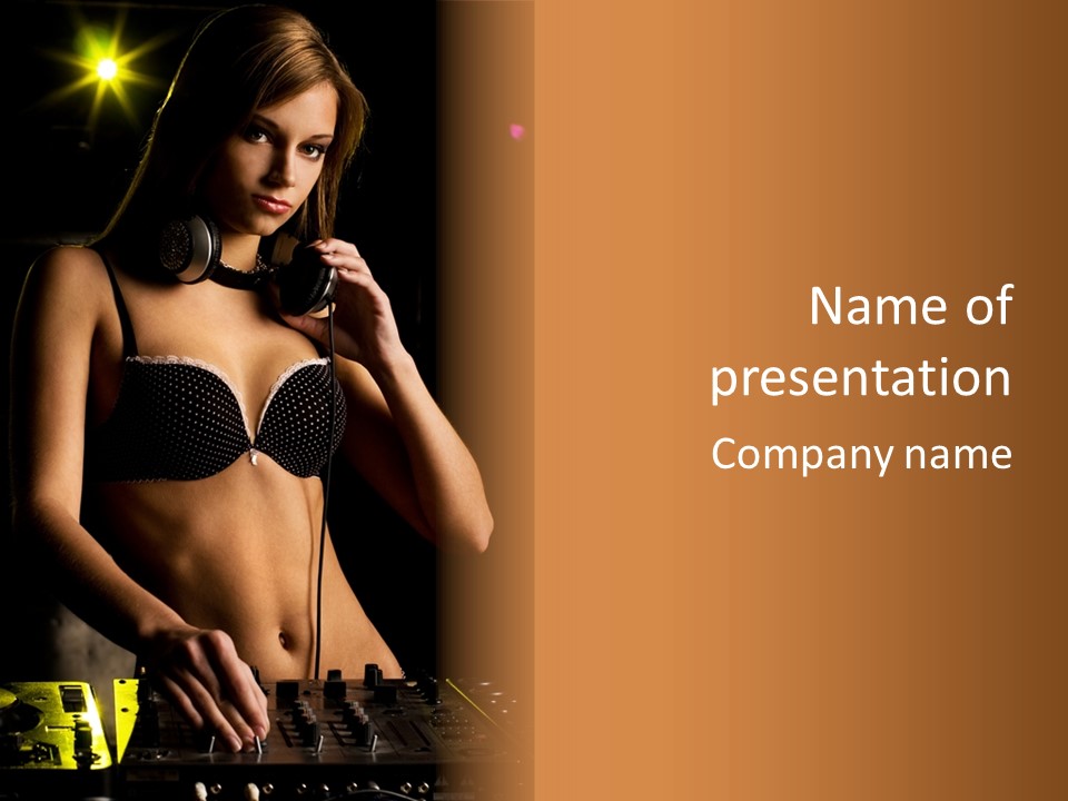 Beautiful Dj Girl PowerPoint Template