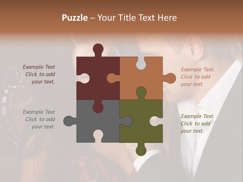 Couples Eating Chocolate PowerPoint Template