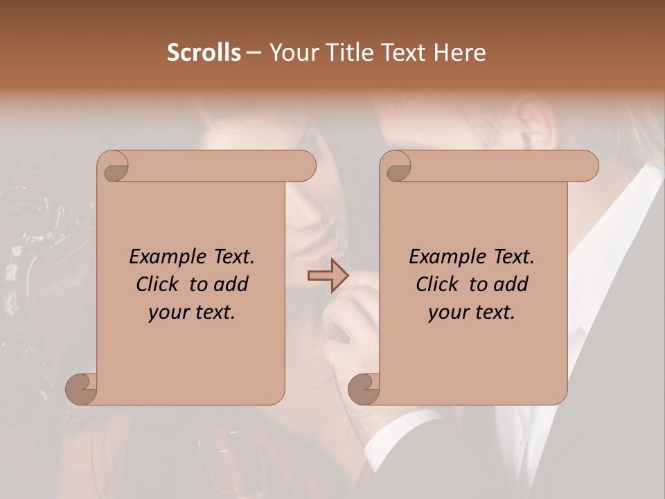 Couples Eating Chocolate PowerPoint Template