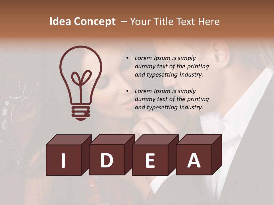 Couples Eating Chocolate PowerPoint Template