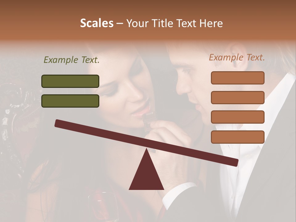 Couples Eating Chocolate PowerPoint Template