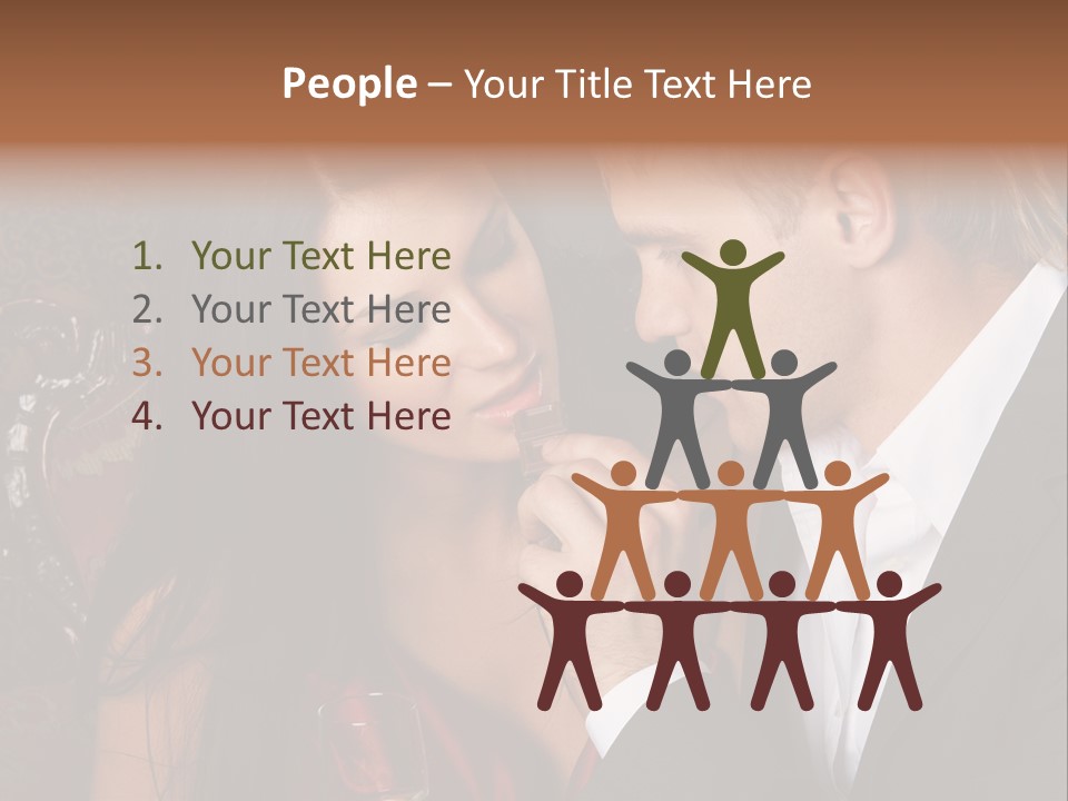 Couples Eating Chocolate PowerPoint Template