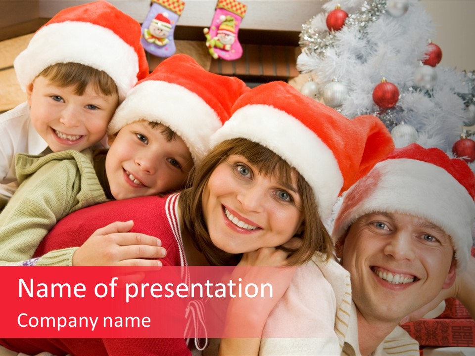 Family Christmas Photo Ideas PowerPoint Template