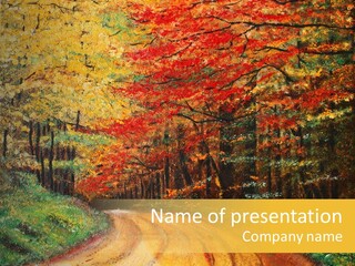 Forest Oil Painting PowerPoint Template