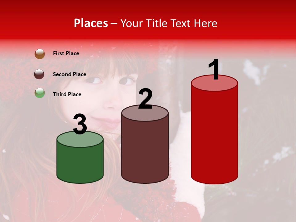 Cute Girl In Snowfall PowerPoint Template