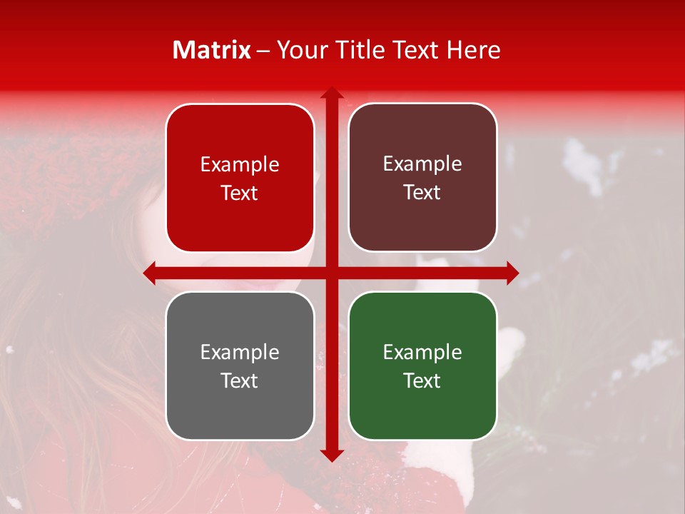 Cute Girl In Snowfall PowerPoint Template