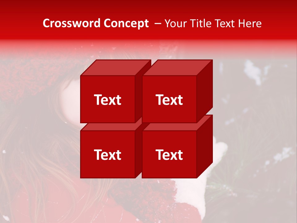 Cute Girl In Snowfall PowerPoint Template