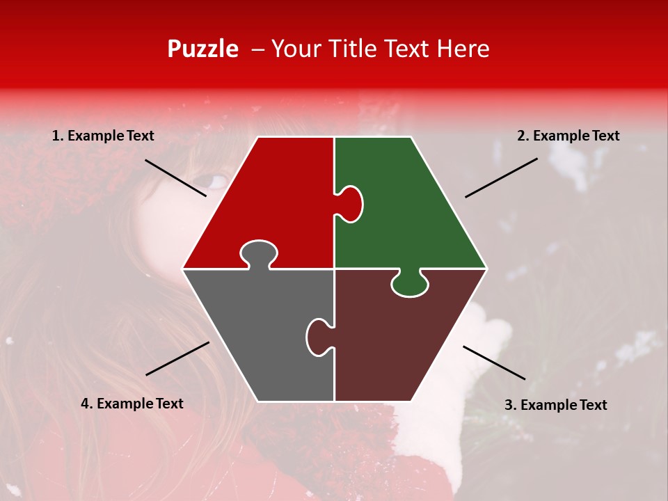 Cute Girl In Snowfall PowerPoint Template