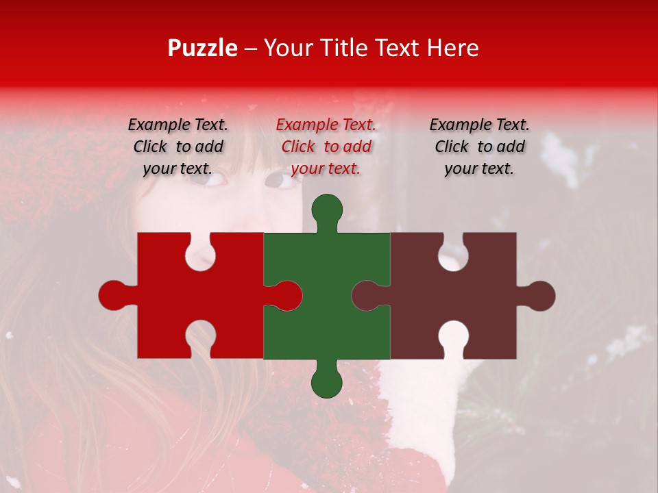 Cute Girl In Snowfall PowerPoint Template