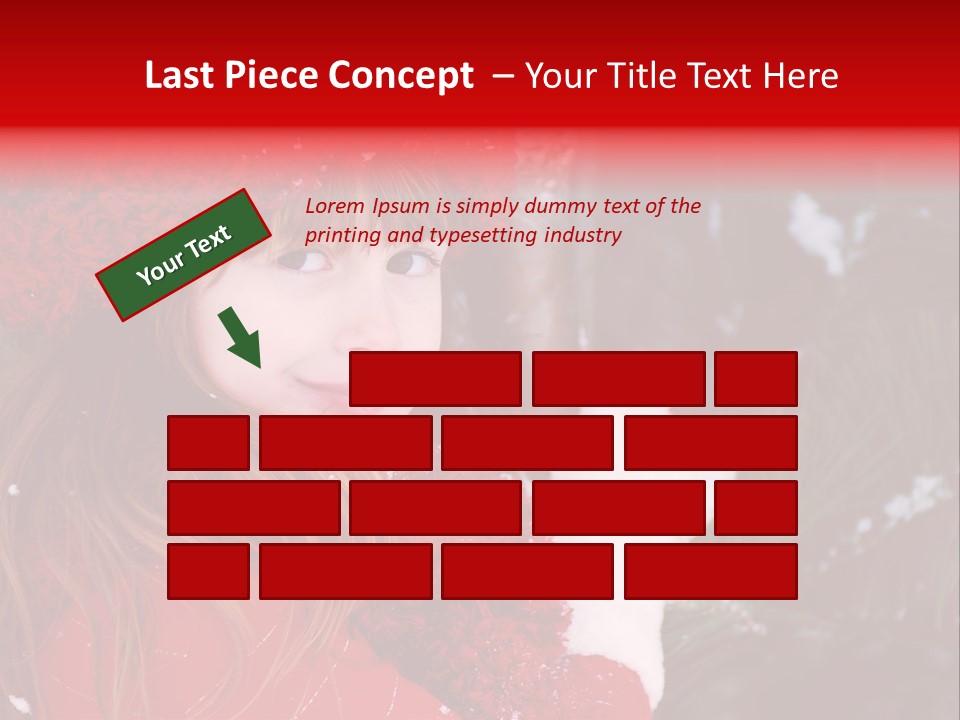 Cute Girl In Snowfall PowerPoint Template