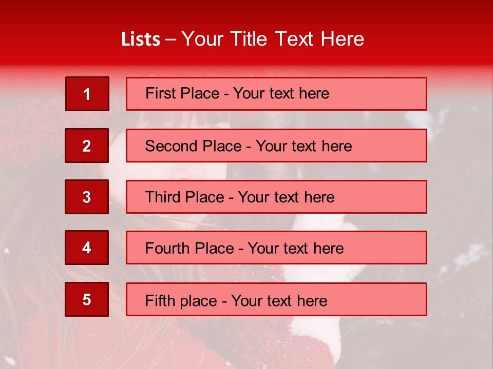 Cute Girl In Snowfall PowerPoint Template