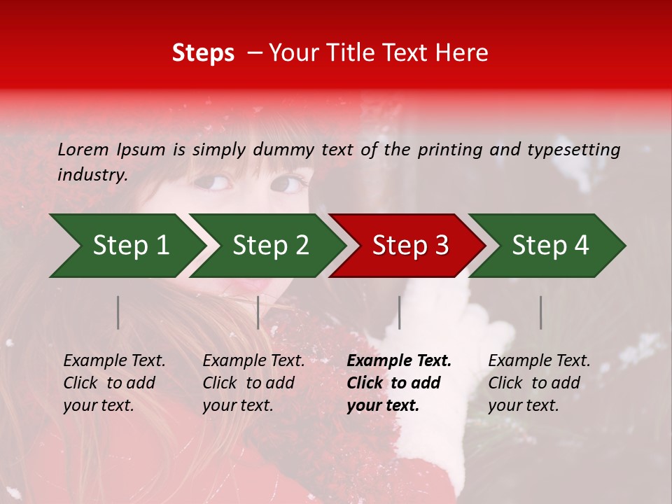 Cute Girl In Snowfall PowerPoint Template