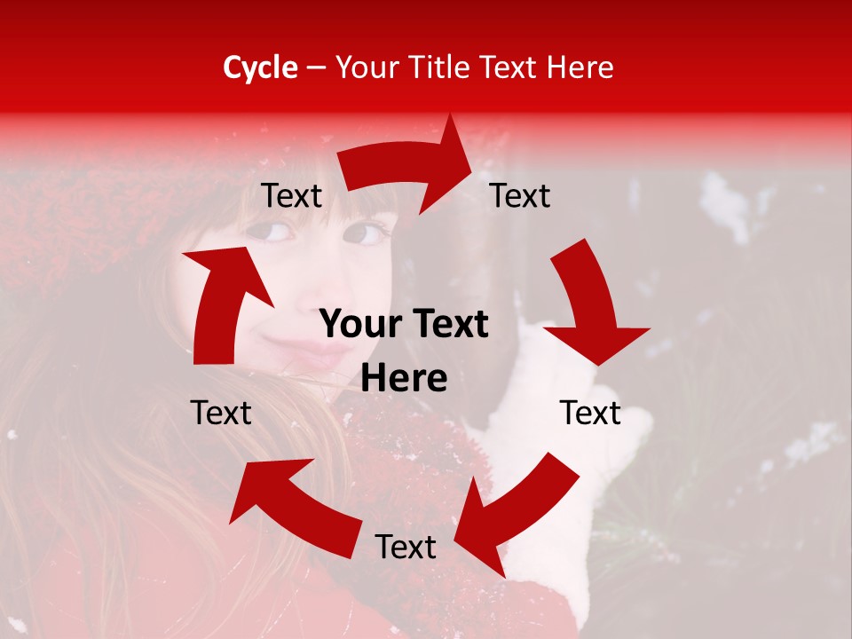 Cute Girl In Snowfall PowerPoint Template