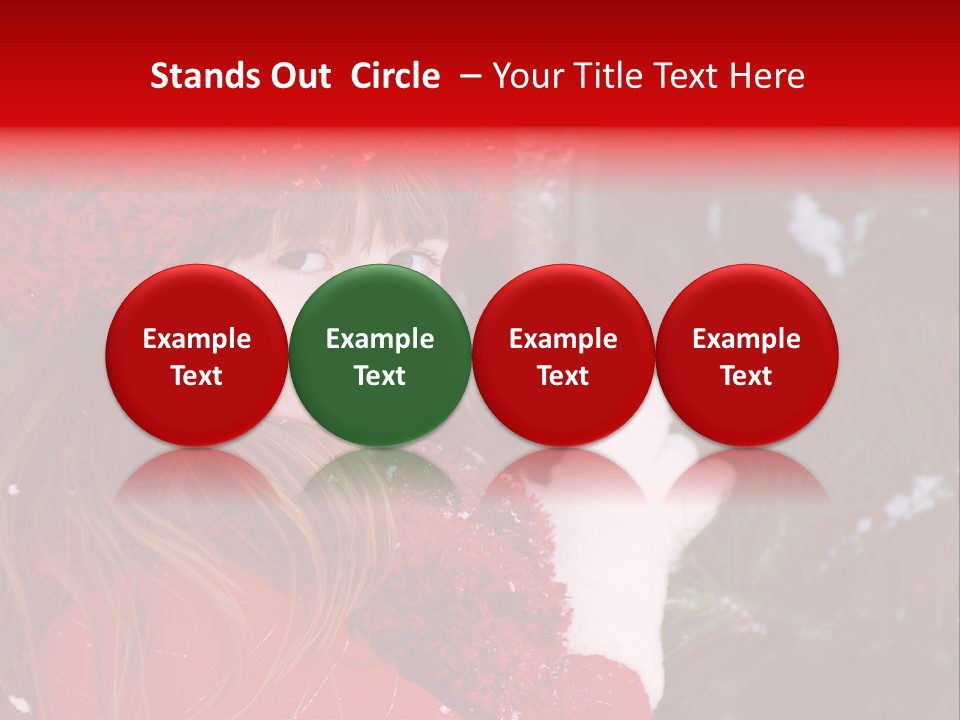 Cute Girl In Snowfall PowerPoint Template