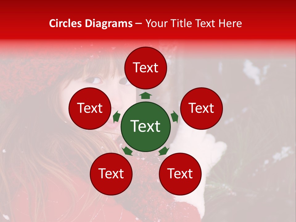 Cute Girl In Snowfall PowerPoint Template